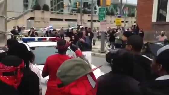 Protesters clog roads surrounding Camden Yards