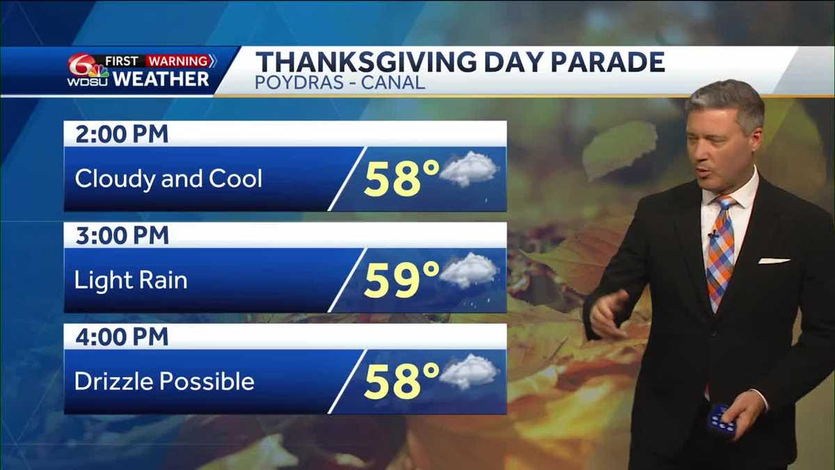 New Orleans Thanksgiving forecast high rain chances