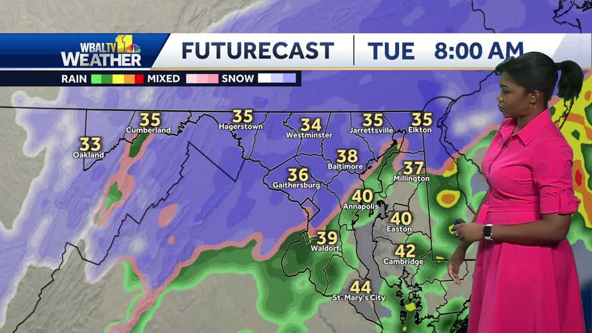 Wintry mix expected Tuesday morning in Maryland
