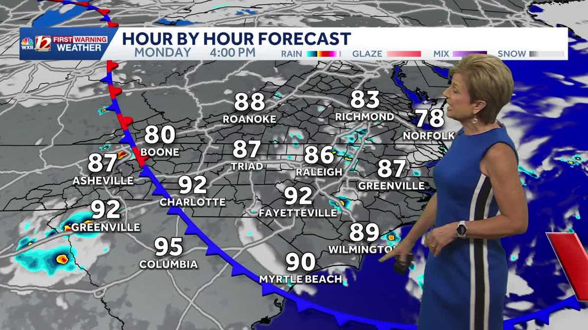 Isolated shower or storm possible late Monday