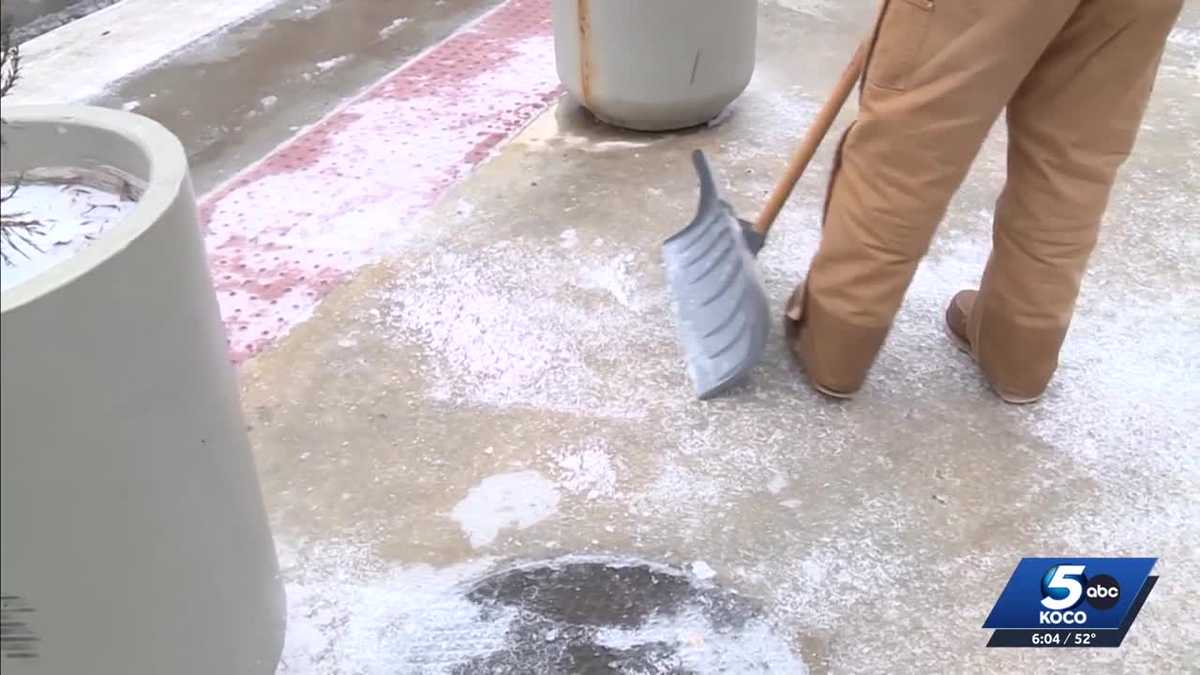 Experts offer tips on protecting driveways and sidewalks during Oklahoma winter storm
