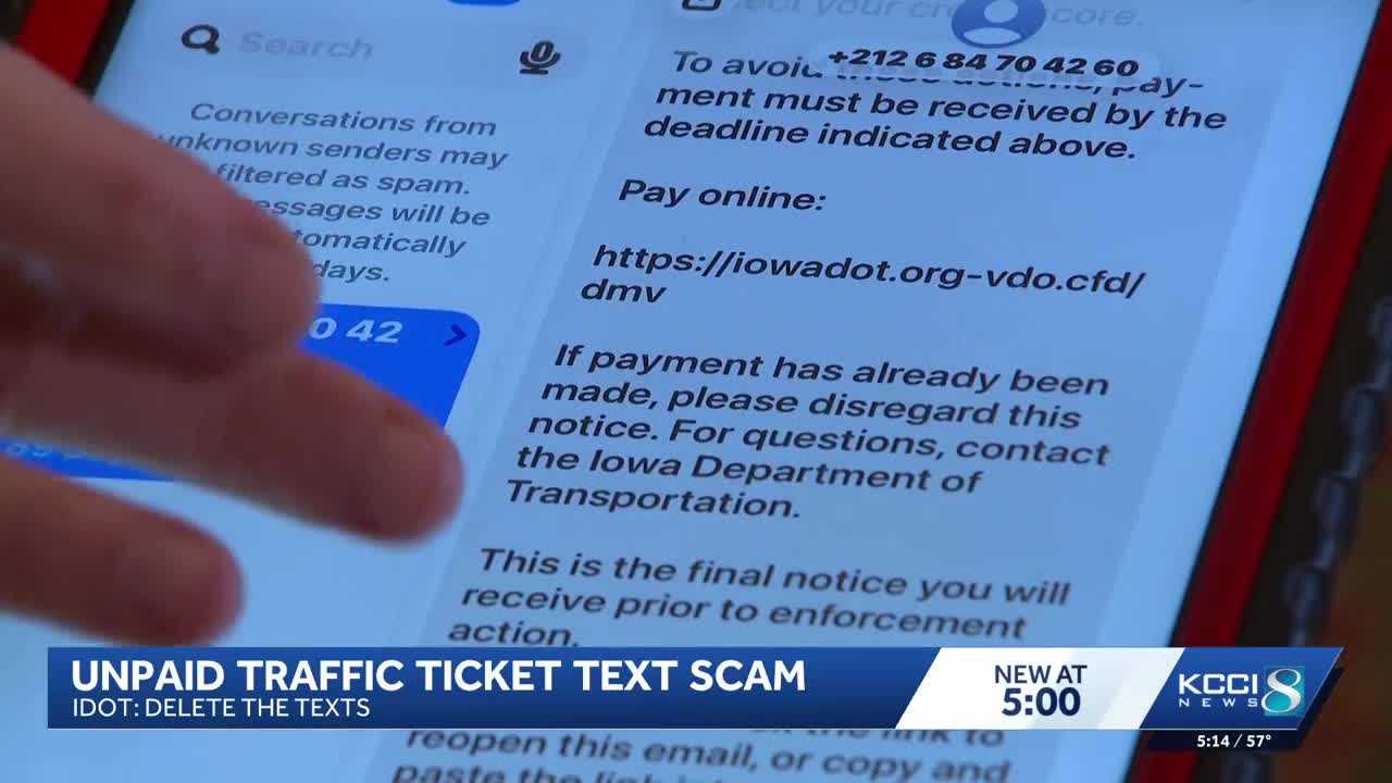 Iowa DOT warns of texting scam threatening drivers with arrest over fake fines