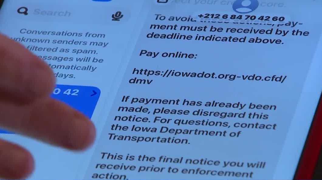 Iowa DOT warns of texting scam threatening drivers with arrest