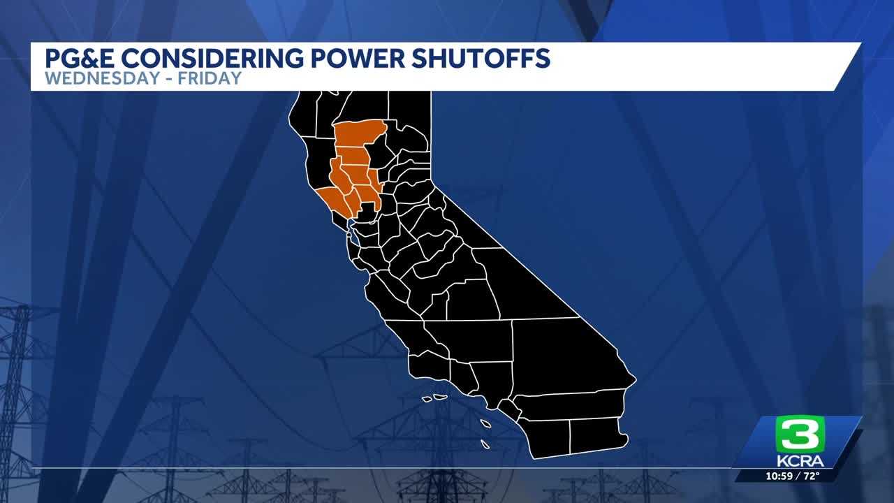 PSPS map: Where PG&E could cut power on Wednesday, Thursday