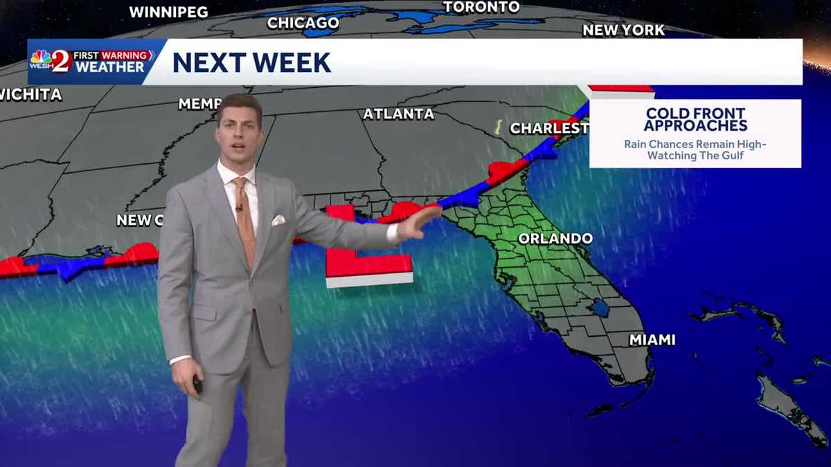A rainy pattern setting up in central Florida