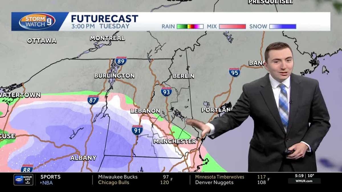 Video: Tracking snow, mix for Tuesday after sunny, cold Monday