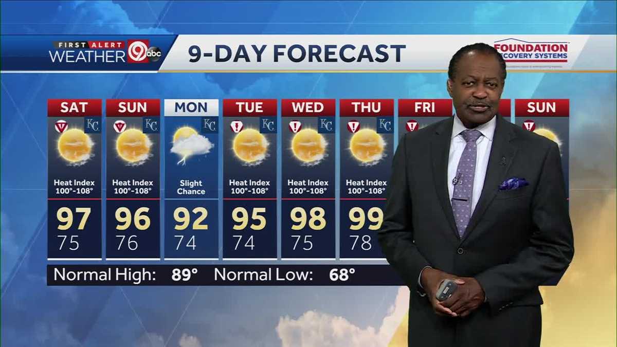 Serious heat: Saturday's highs will be in the upper 90s