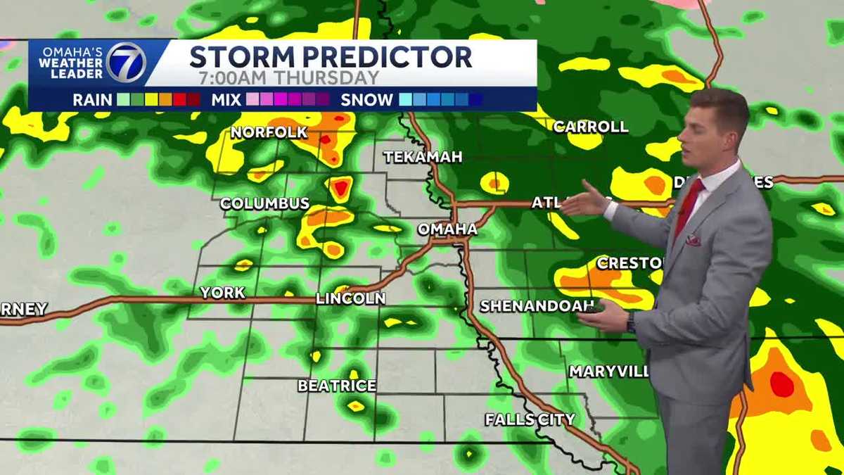 A chance of showers and storms in Omaha
