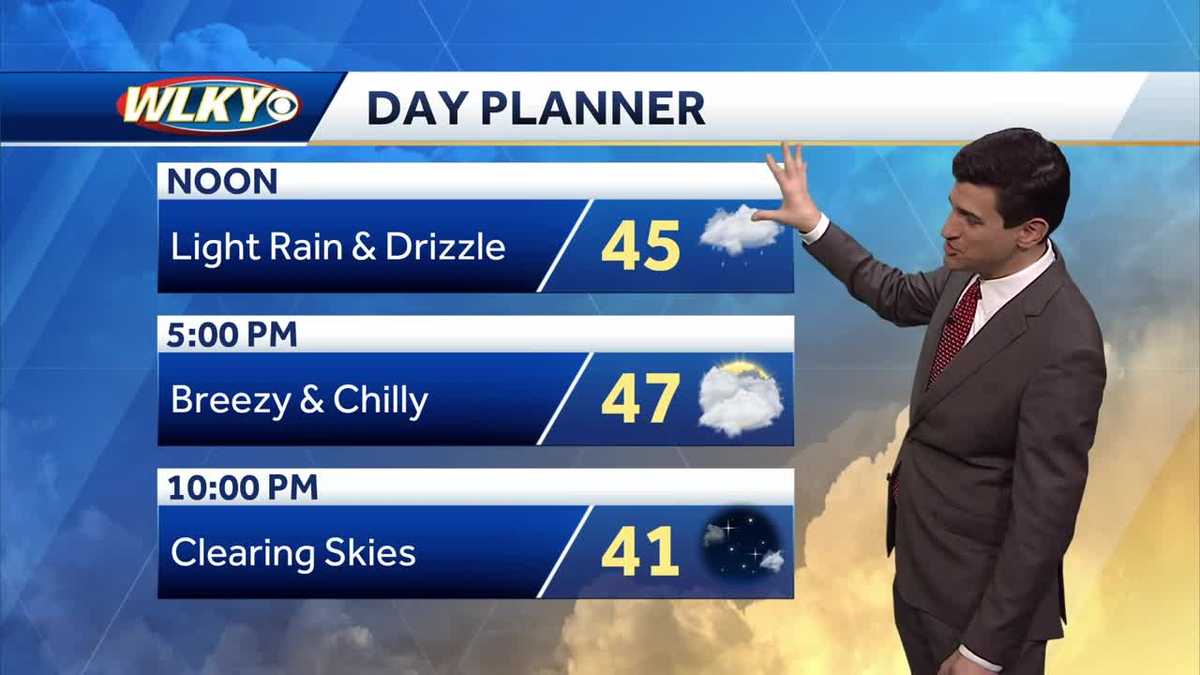 Chilly, breezy and damp Thursday