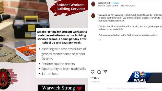 Warwick School District hires students for some jobs - Vimarsana News