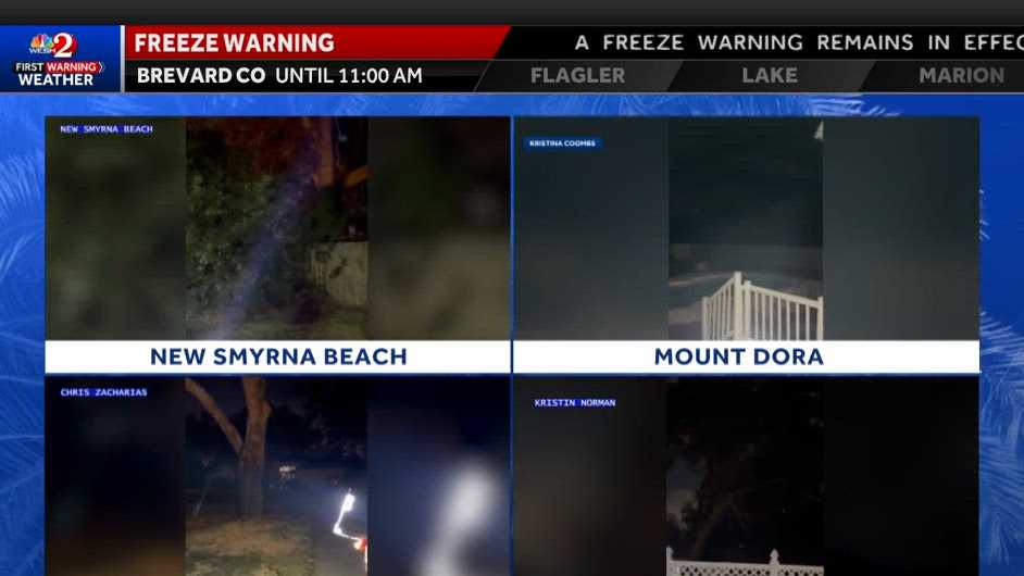 Coldest morning in Central Florida in 16 years; spotted flurries