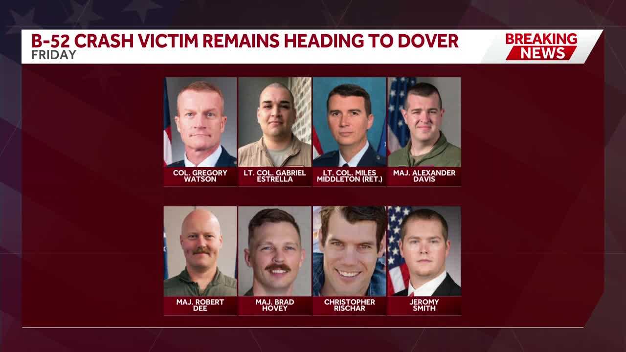 Remains of B-52 crash victims, including Iowa native, to be transported to Dover Air Force Base