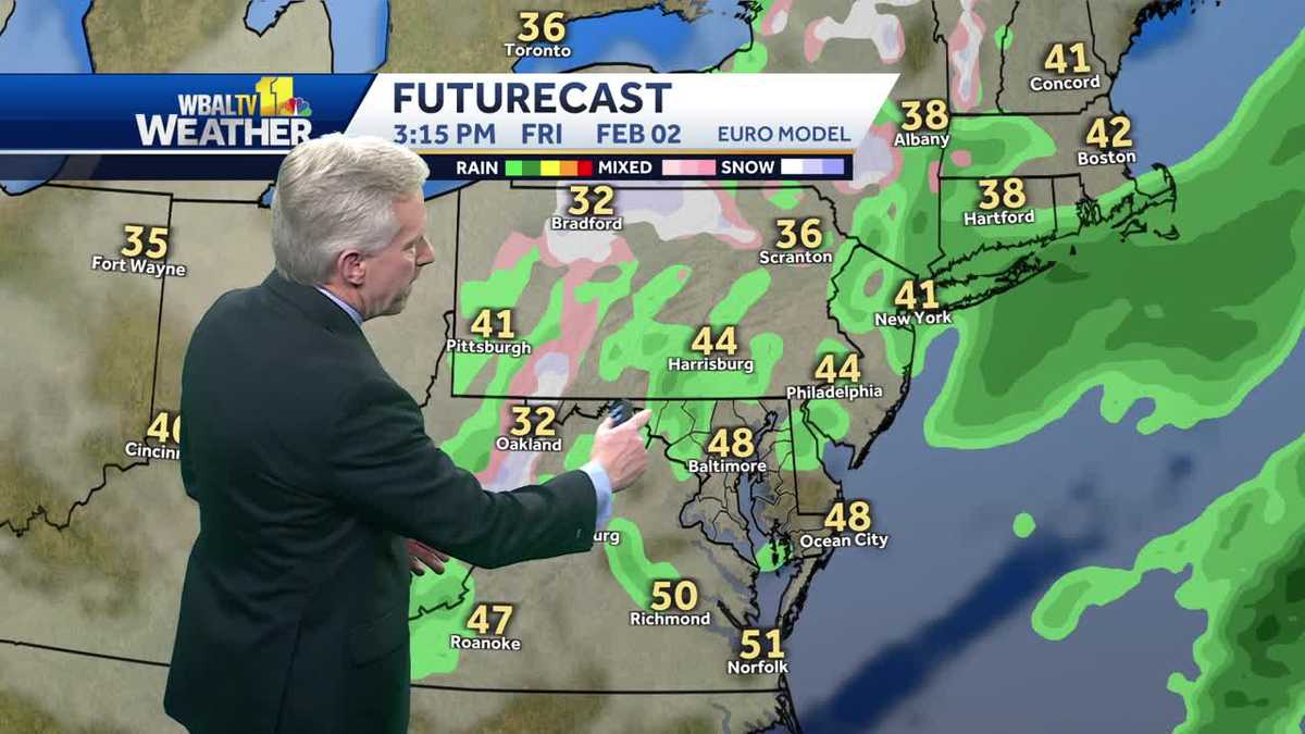 Mild temps, showers possible in MD later this week