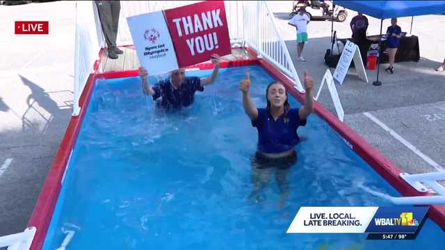 Special Olympics Maryland Summer Games begin at Towson University with Tori Yorgey taking the plunge