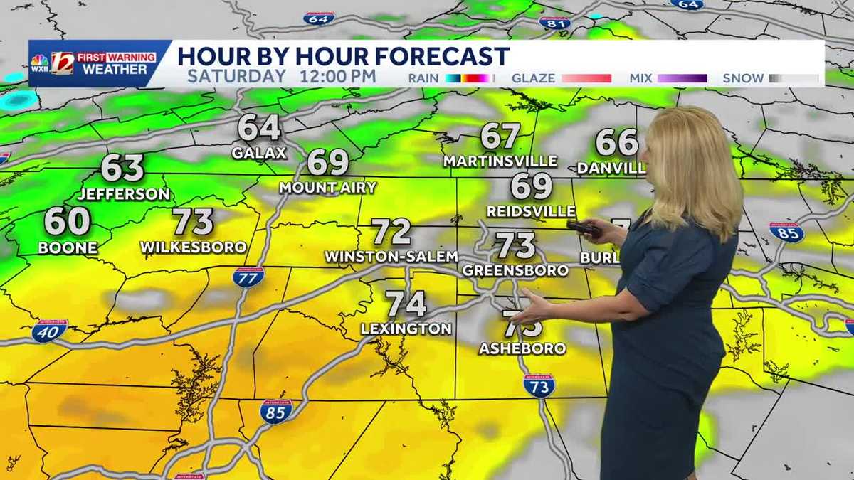 Weekend clearing, warmer in North Carolina