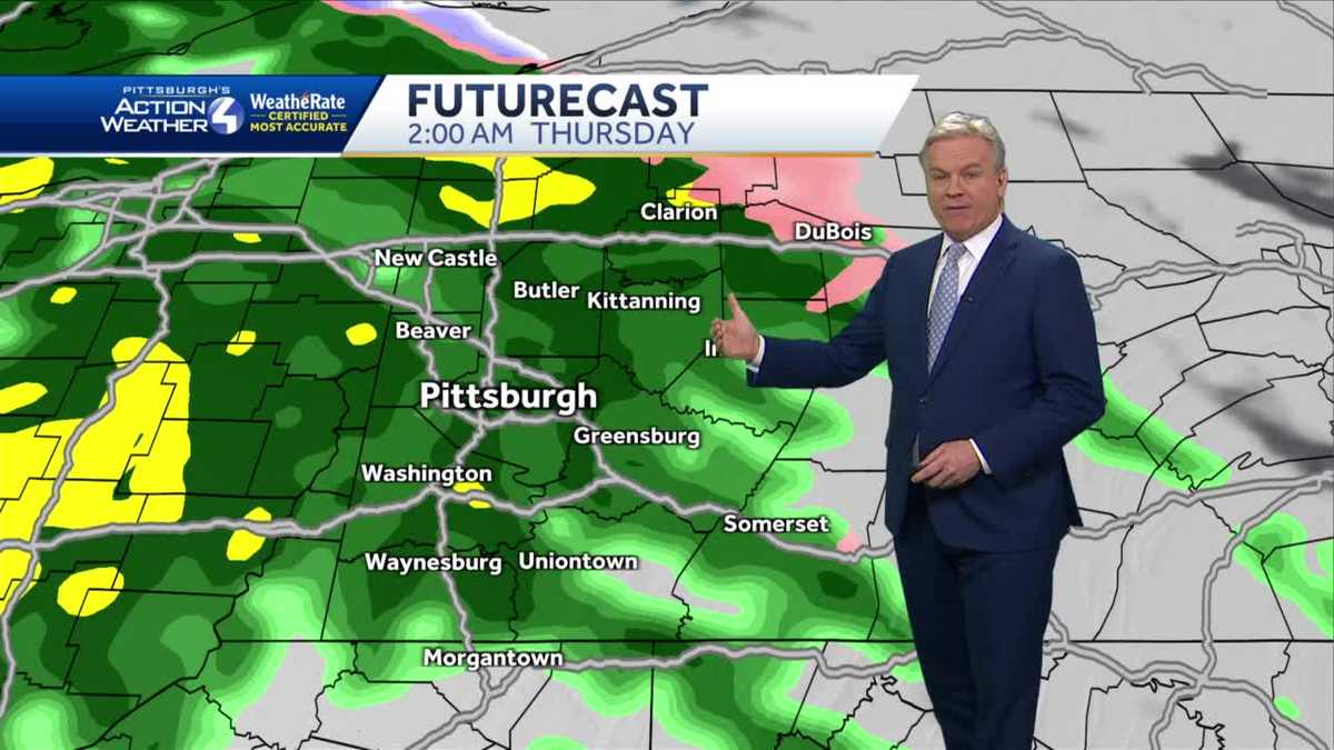 Scattered showers Tuesday with cold front moving in