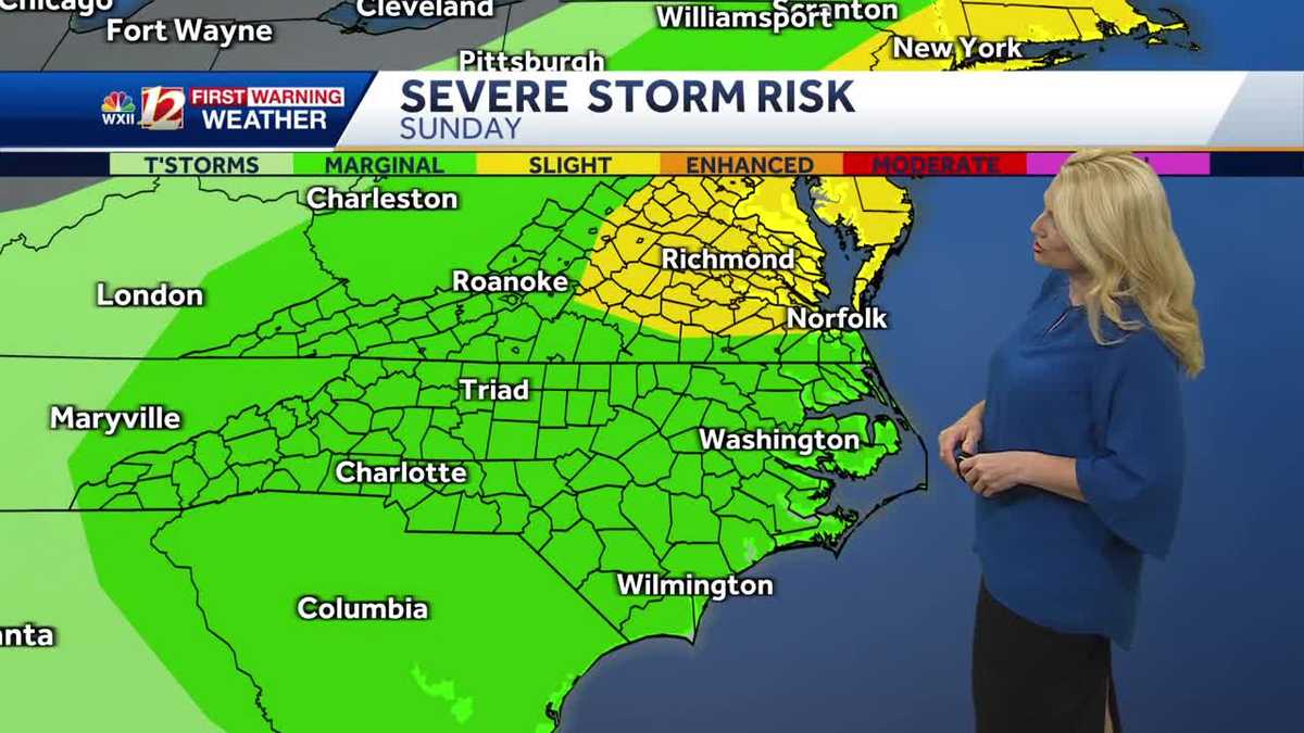 Hot Weekend, Severe Storm Risk Sunday in North Carolina