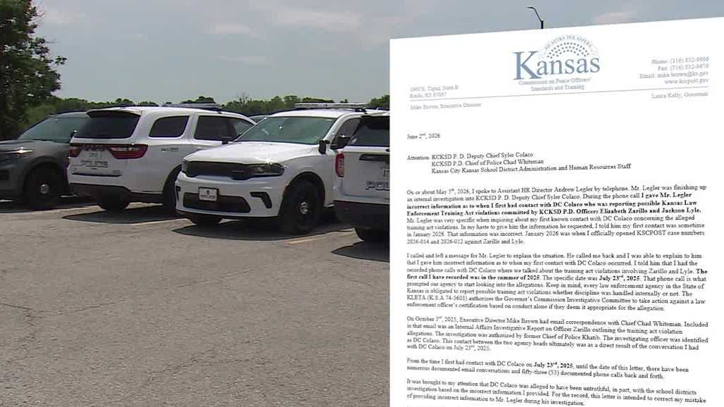 Kansas City, Kansas, school police deputy chief says he's being fired after internal affairs investigation