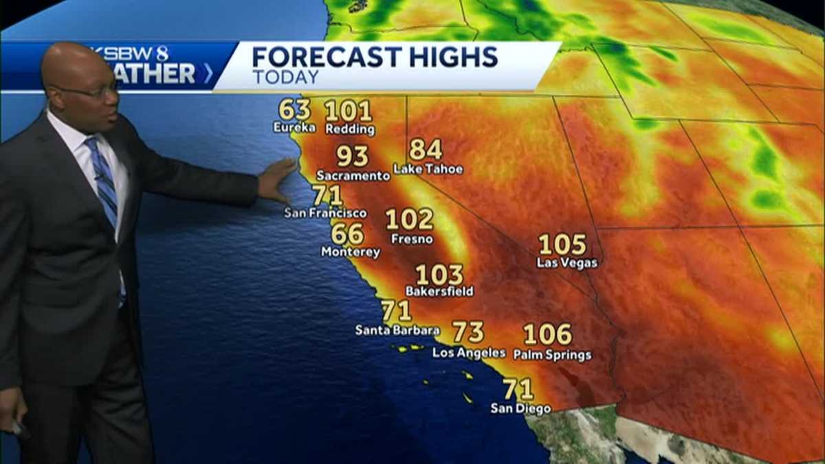 Seasonably Warm Inland, Slightly Cooler Along Coast