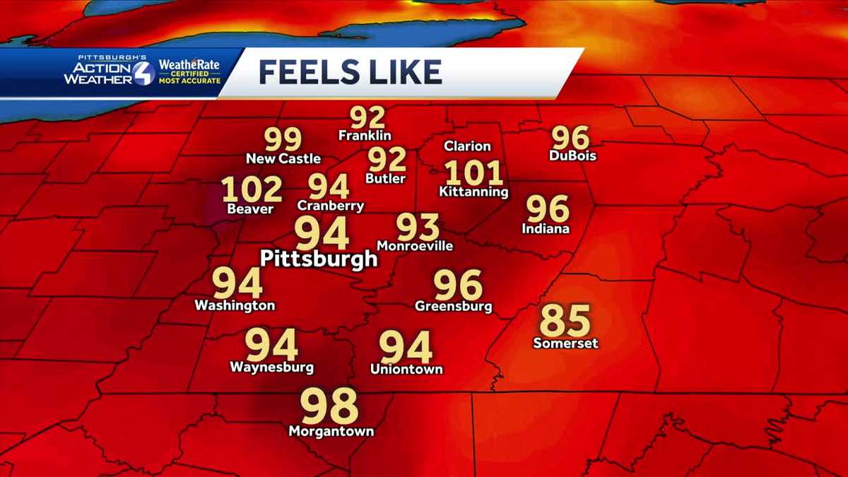 Severe Weather Alert Day: Steamy with a few PM storms in Pittsburgh