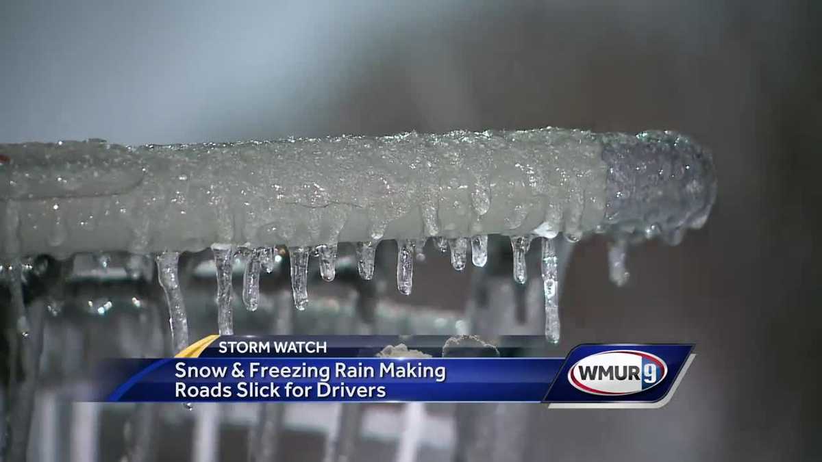 Snow, freezing rain makes roads slick for drivers