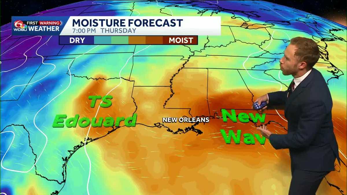 Edouard Roars Ashore, Daily Louisiana Rain Chances Ahead