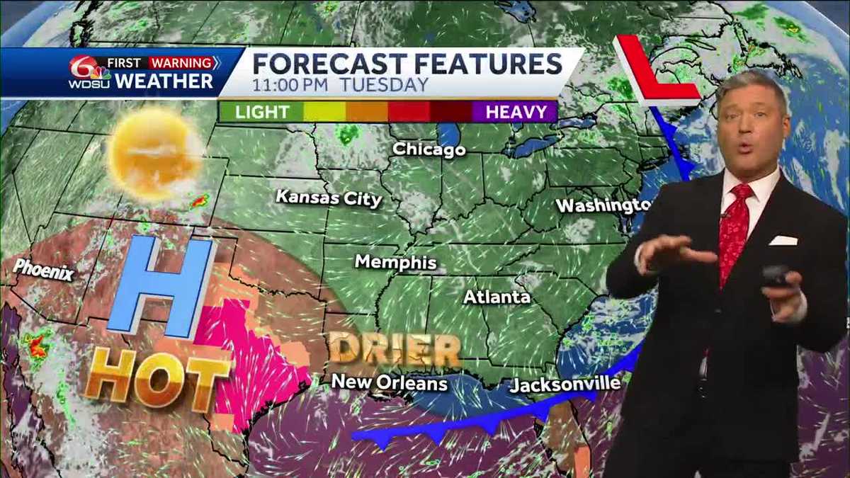 New Orleans weather forecast how hot will it be when will it rain
