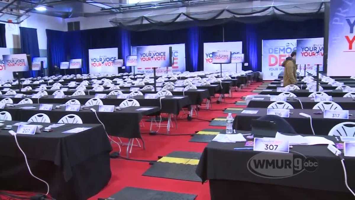 Early look Behind the scenes at Saint Anselm College before debate