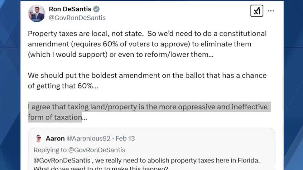 Gov desantis supports property tax cut proposal