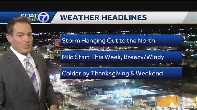 Pretty pleasant November Monday across the state, next storm moves in tonight
