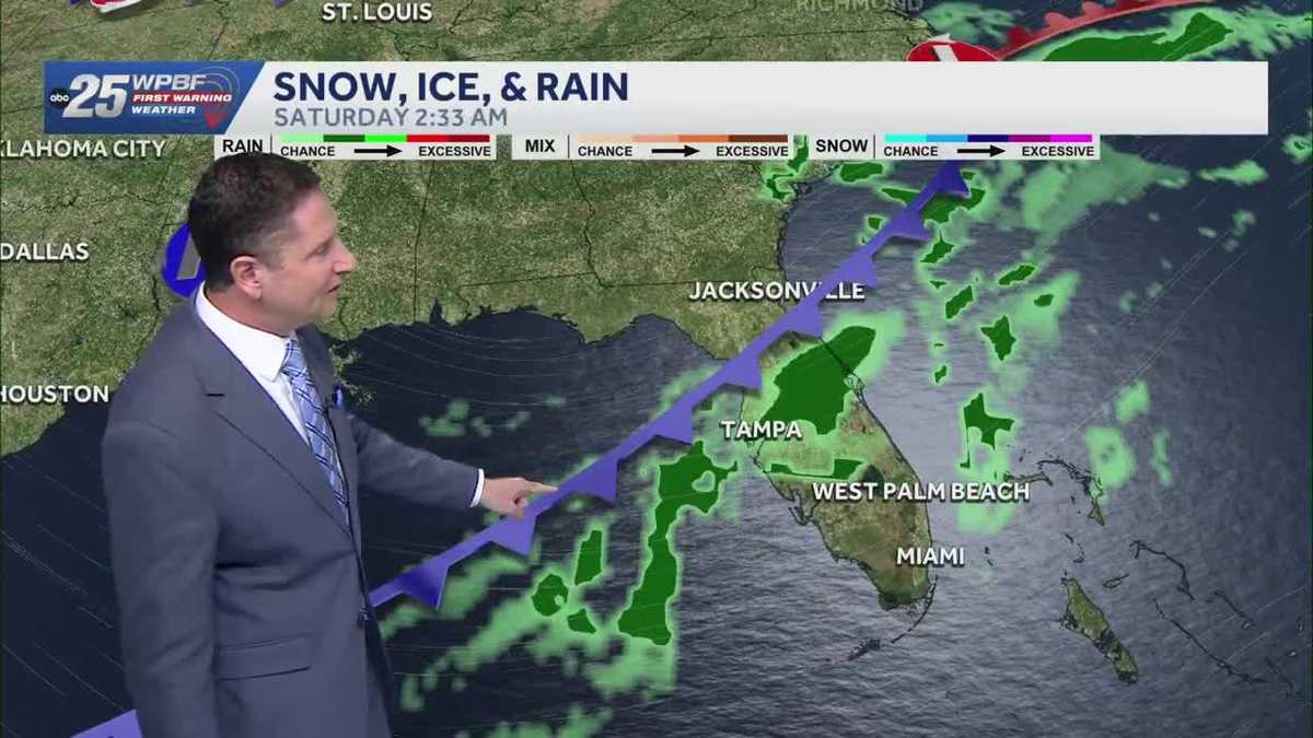 Warmer temperatures and scattered rainfall for South Florida