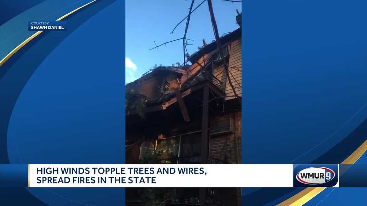 High winds topple trees, spread fires around New Hampshire