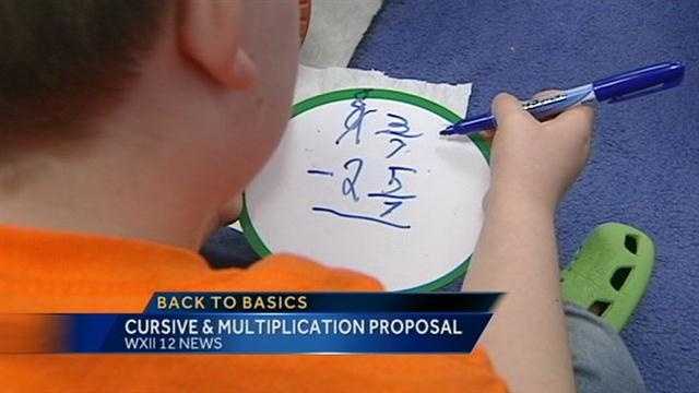 NC bill requires cursive, multiplication tables