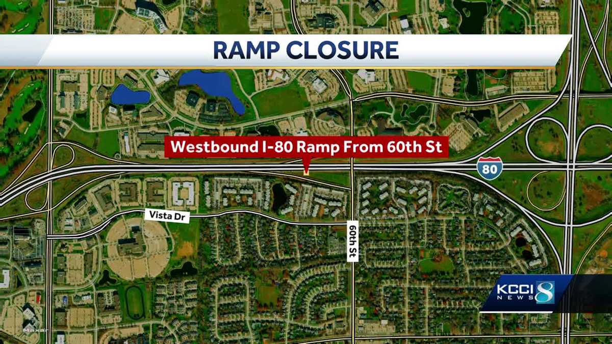 I-80 on-ramp in West Des Moines to be closed for months