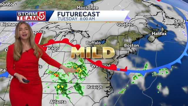Video: Warmer conditions Sunday PM; mild weather early this week
