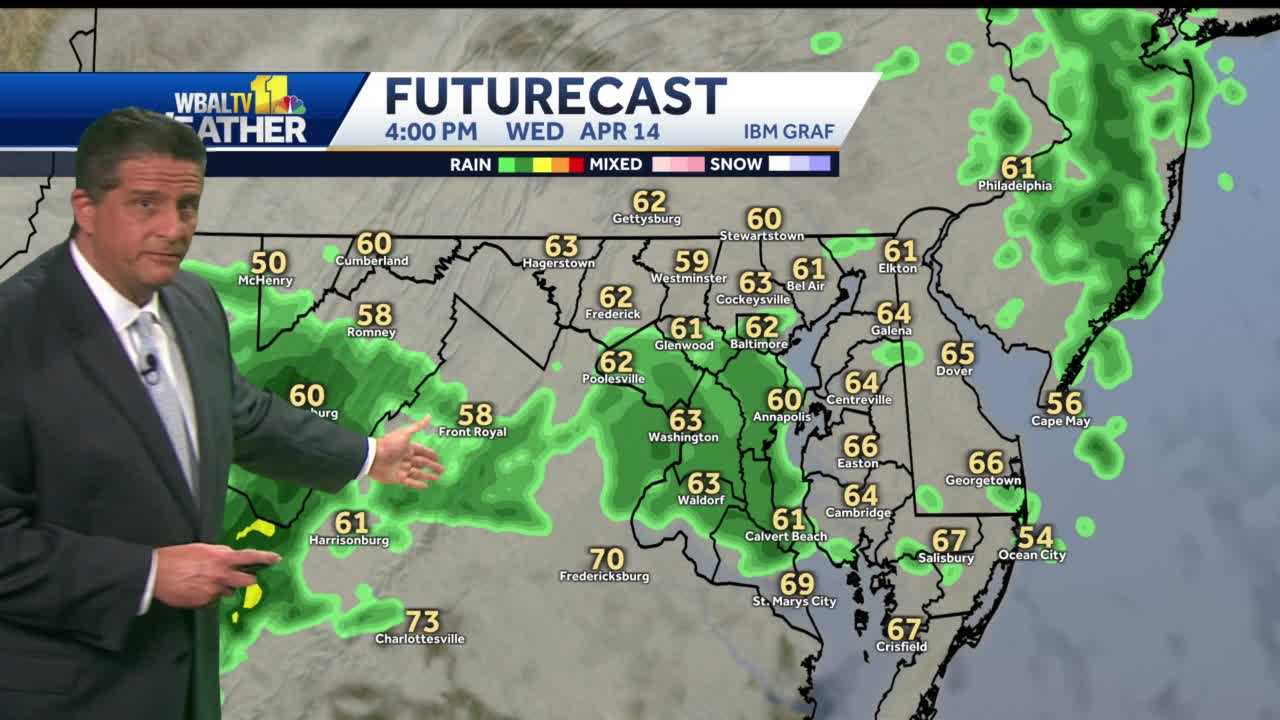 Spotty Showers Wednesday Afternoon