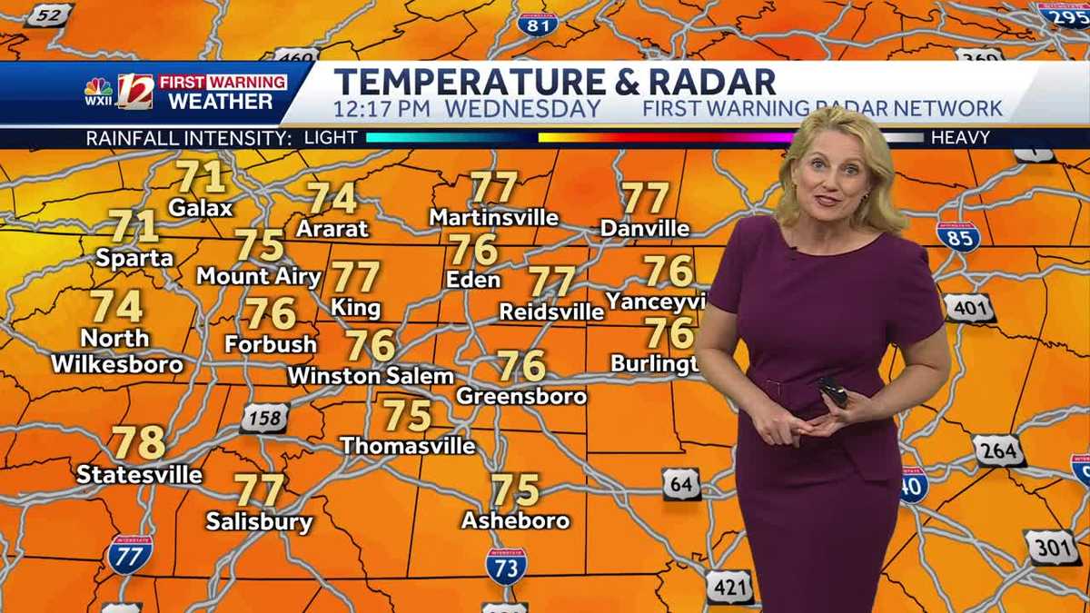 Wonderful Wednesday Highs, Cooler in North Carolina This Weekend - WXII