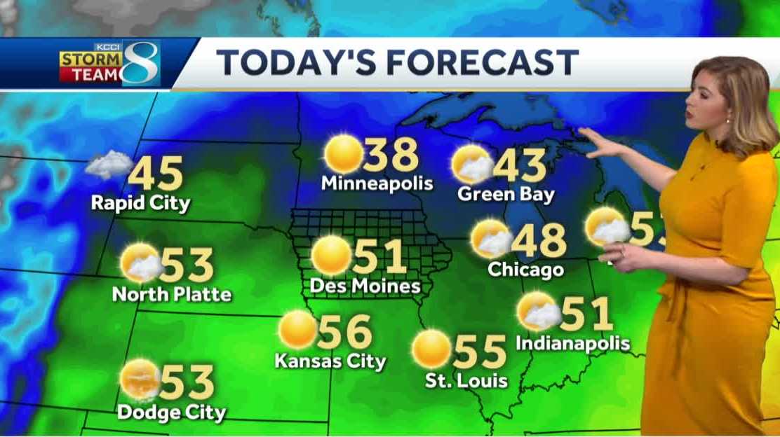 Sunshine and cooler temperatures Wednesday