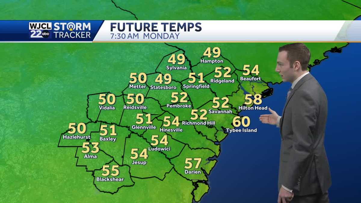 Cooler temperatures to start the work week for Southeast Georgia