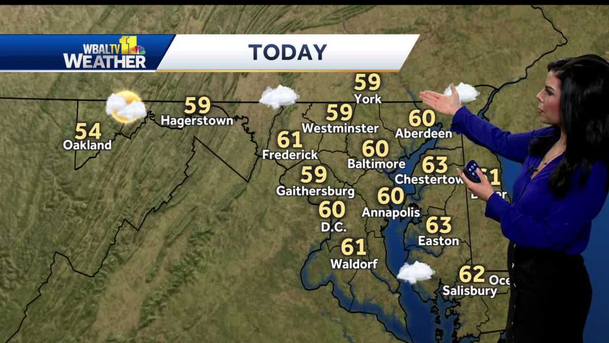 Cloudy and cool Friday, clear weekend ahead with temps in 60's