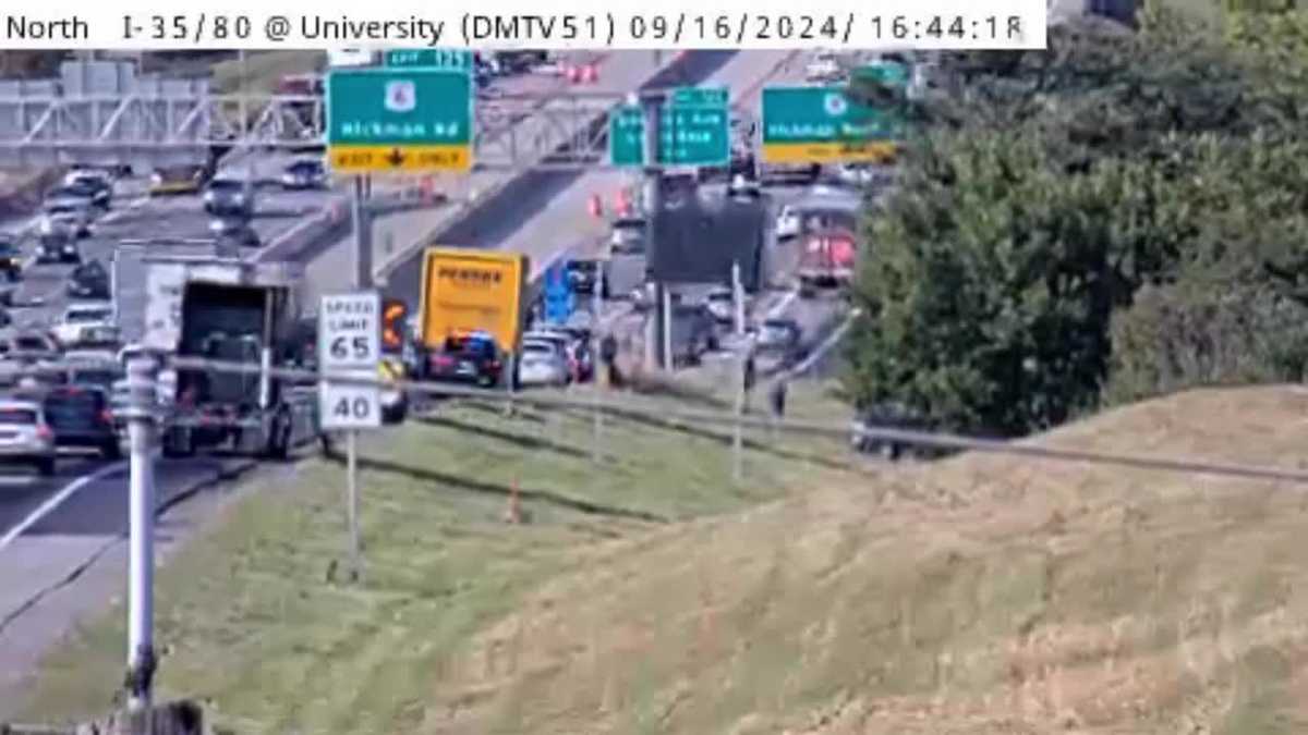 Traffic on I-80/35 returns to normal after accident near Clive