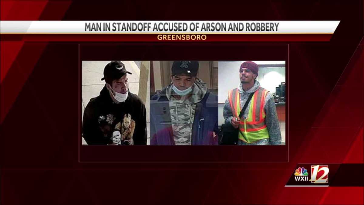 Greensboro bank robbery, arson suspect in custody after standoff