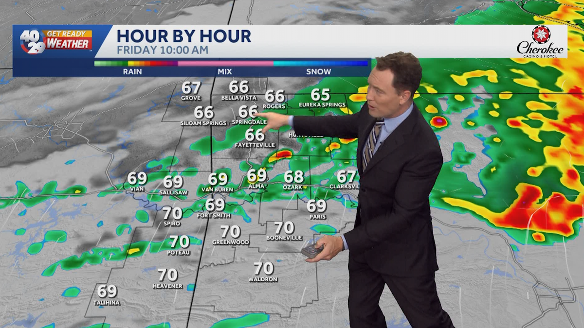Storms in Arkansas late Thursday into Friday