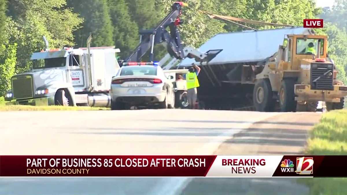 Tractor-trailer crash shuts down portion of Business 85 Tuesday morning