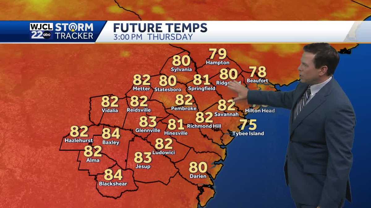 Warm this afternoon with inland showers or thunderstorms