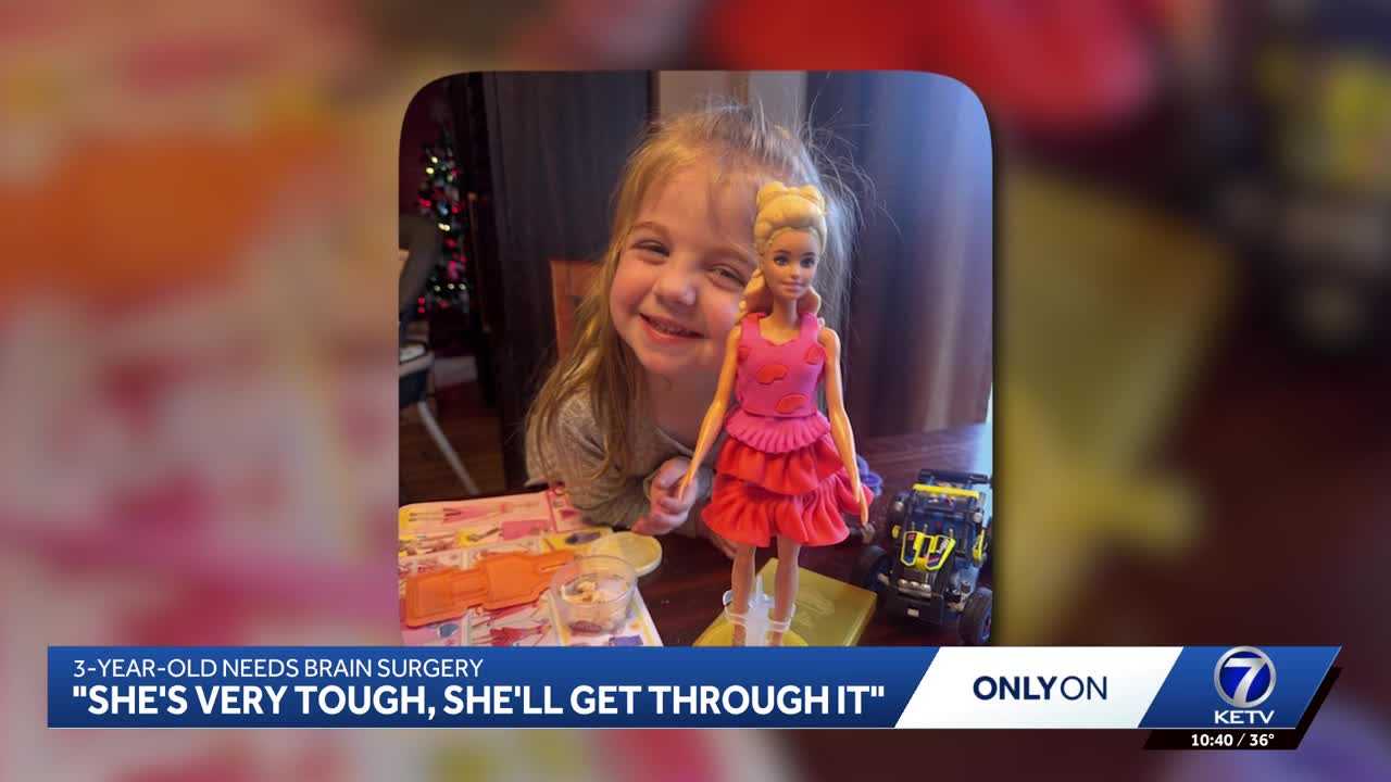 'She's very tough': Omaha 3-year-old battles multiple health conditions, including a cyst on her brain