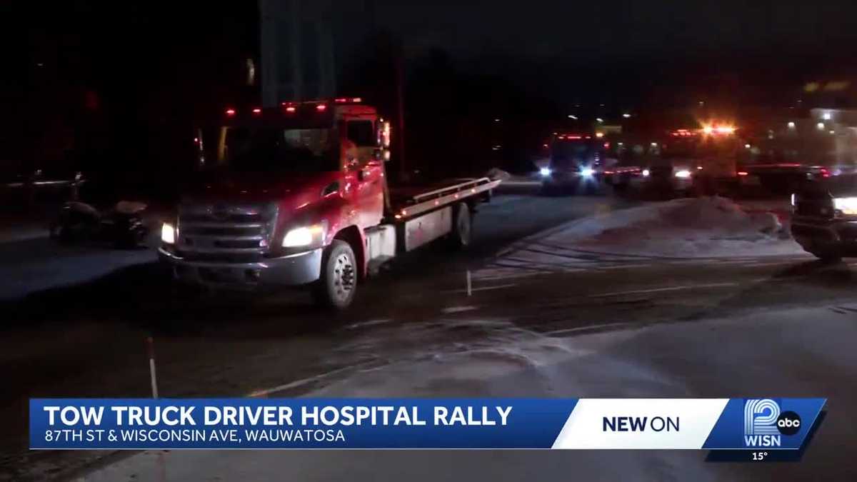 Supporters hold tow truck rally for Milwaukee driver shot and wounded ...