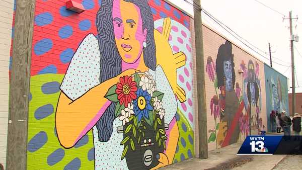 Murals now line the alley between 55th Street North and 55th Place North in Birmingham's Woodlawn community.