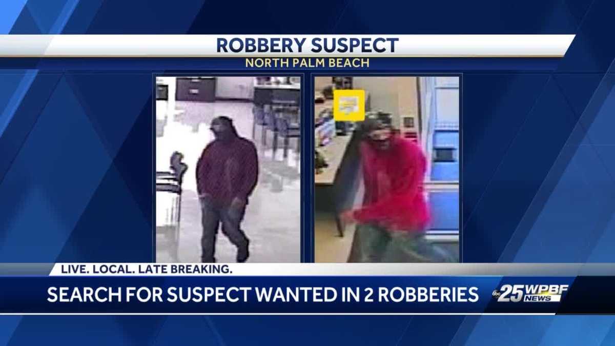 Search for suspect wanted in 2 robberies