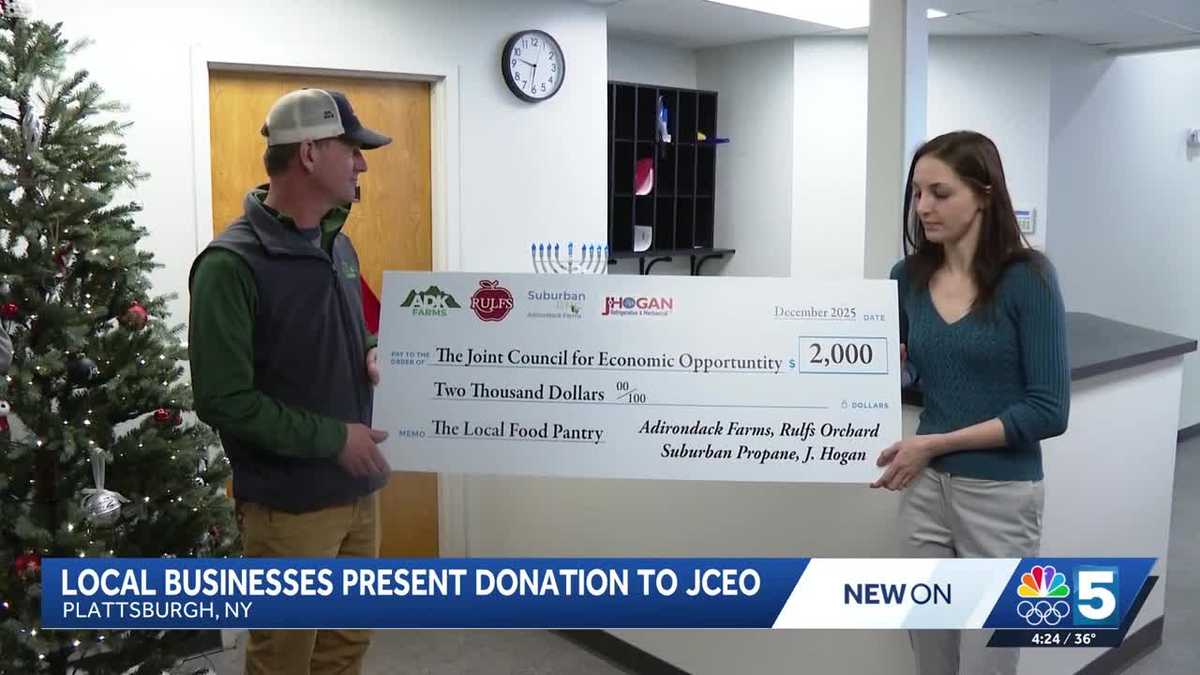 Local businesses present $2,000 check to JCEO in Plattsburgh